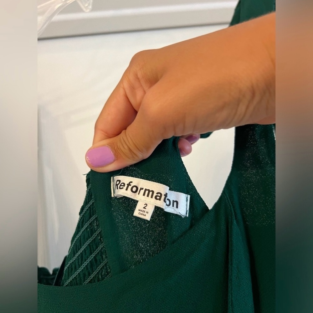 Reformation Twilight Midi Dress | Emerald | Size 2 - Picture 11 of 14